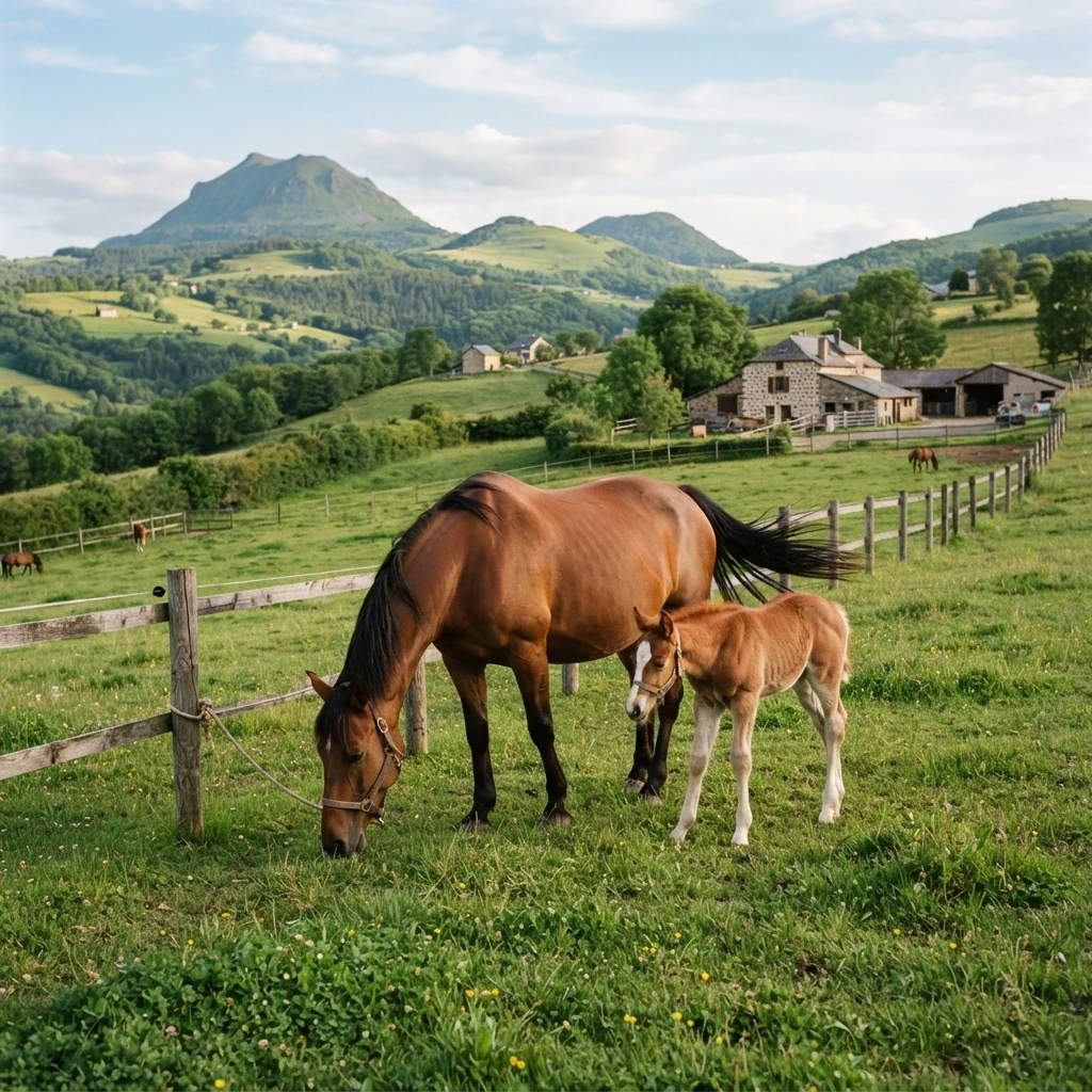 Élevage de chevaux au Ranch du barrez, Taussac