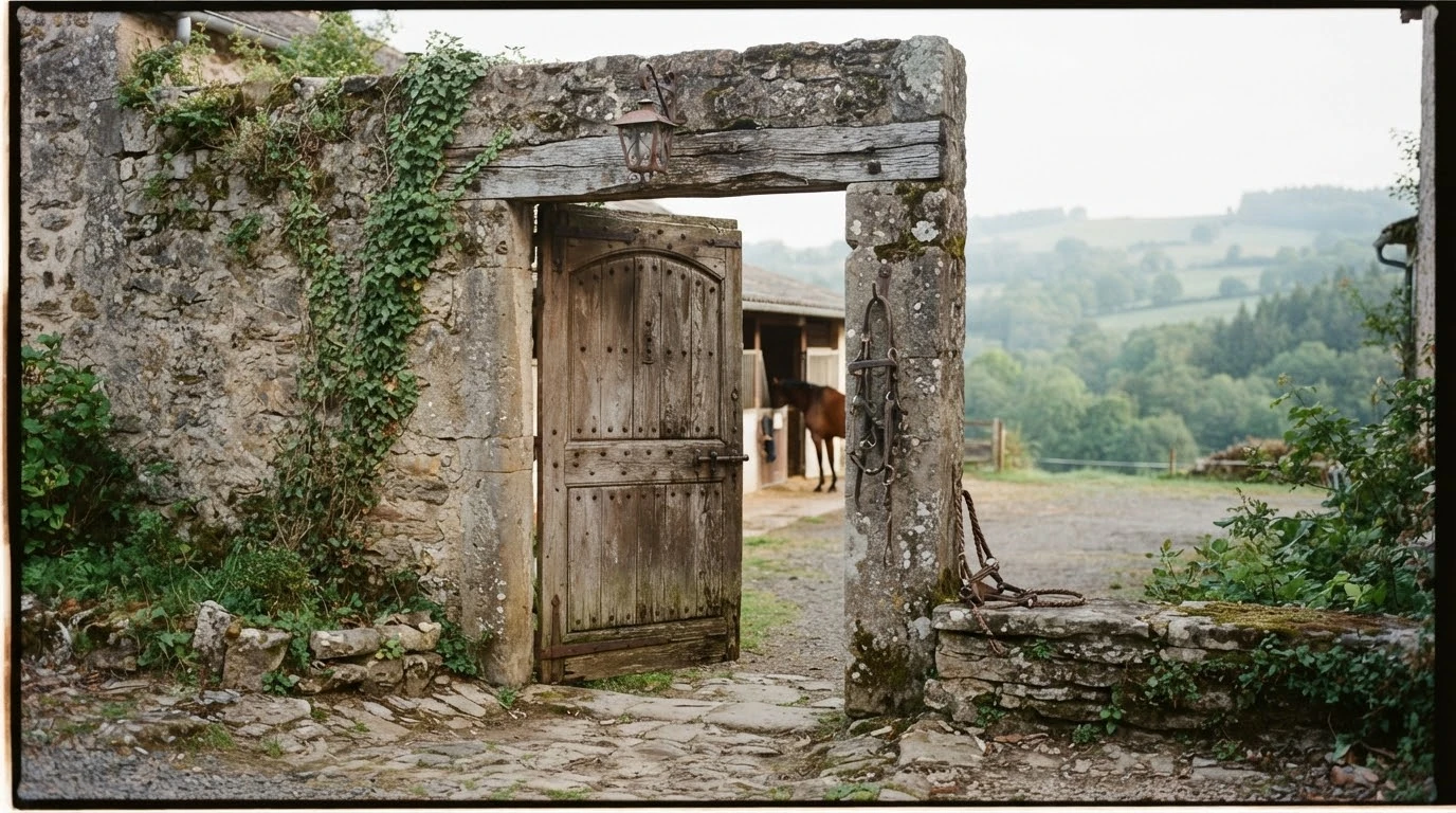 Entrée du Ranch du barrez, centre équestre à Taussac